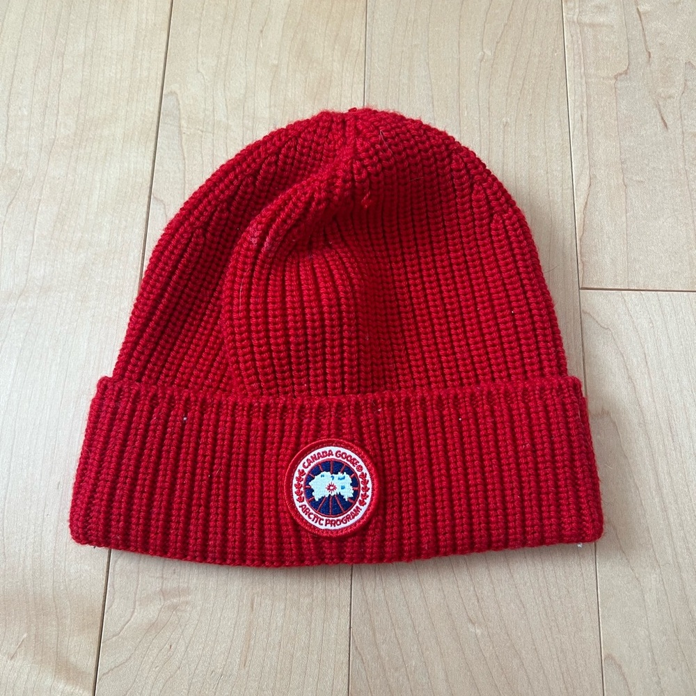 Red canada goose beanie! Super cute and stylish